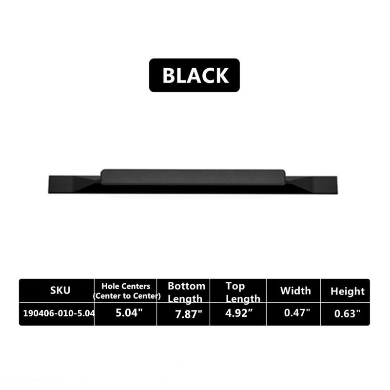 Shozafia Kitchen Cabinet Pulls - Black Cabinet Handles - 5 Pack Long Cabinet Hardware for Drawers Dresser Furniture Pulls (5.04 inches Hole Center - 7.87 inches Length) - Image 3